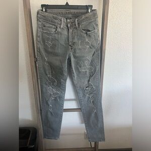 American Eagle distressed jeans, size 28 x 30, gray